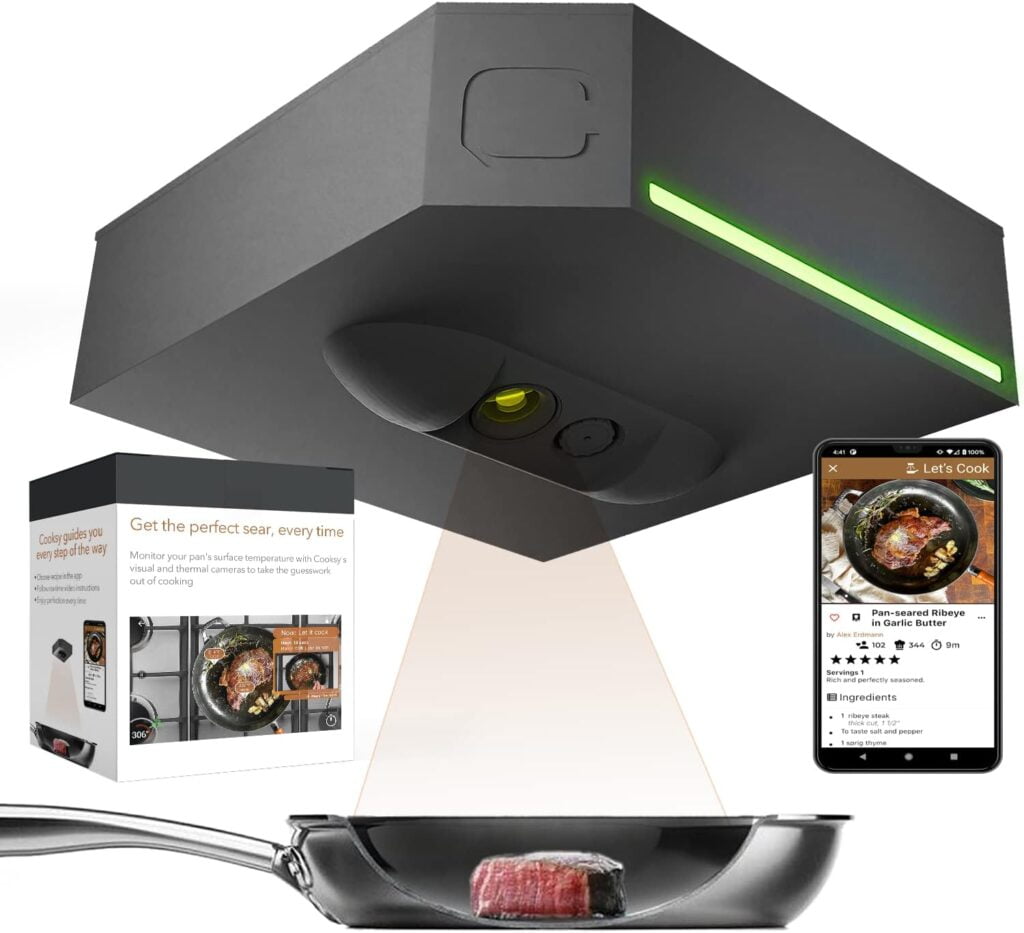 Cooksy – Smart Cooking Dashboard | Handsfree Surface Temperature Probe | Perfect Sous Vide or Meat Thermometer companion | Measures 4000+ individual temperatures on your pan | Never burn your food again Cooksy – Smart Cooking Dashboard | Handsfree Surface Temperature Probe | Perfect Sous Vide or Meat Thermometer companion | Measures 4000+ individual temperatures on your pan | Never burn your food again