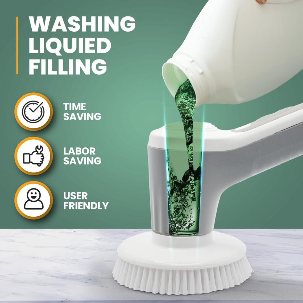 Electric Spin Scrubber Cleaning Brush Rechargeable Cordless Power scrubbers Portable Handheld Scrub with 6 Replaceable Brush Heads, 2 Adjustable Speeds, for Kitchen, Car, Kitchen, Bathroom, Bathtub Electric Spin Scrubber Cleaning Brush Rechargeable Cordless Power scrubbers Portable Handheld Scrub with 6 Replaceable Brush Heads, 2 Adjustable Speeds, for Kitchen, Car, Kitchen, Bathroom, Bathtub