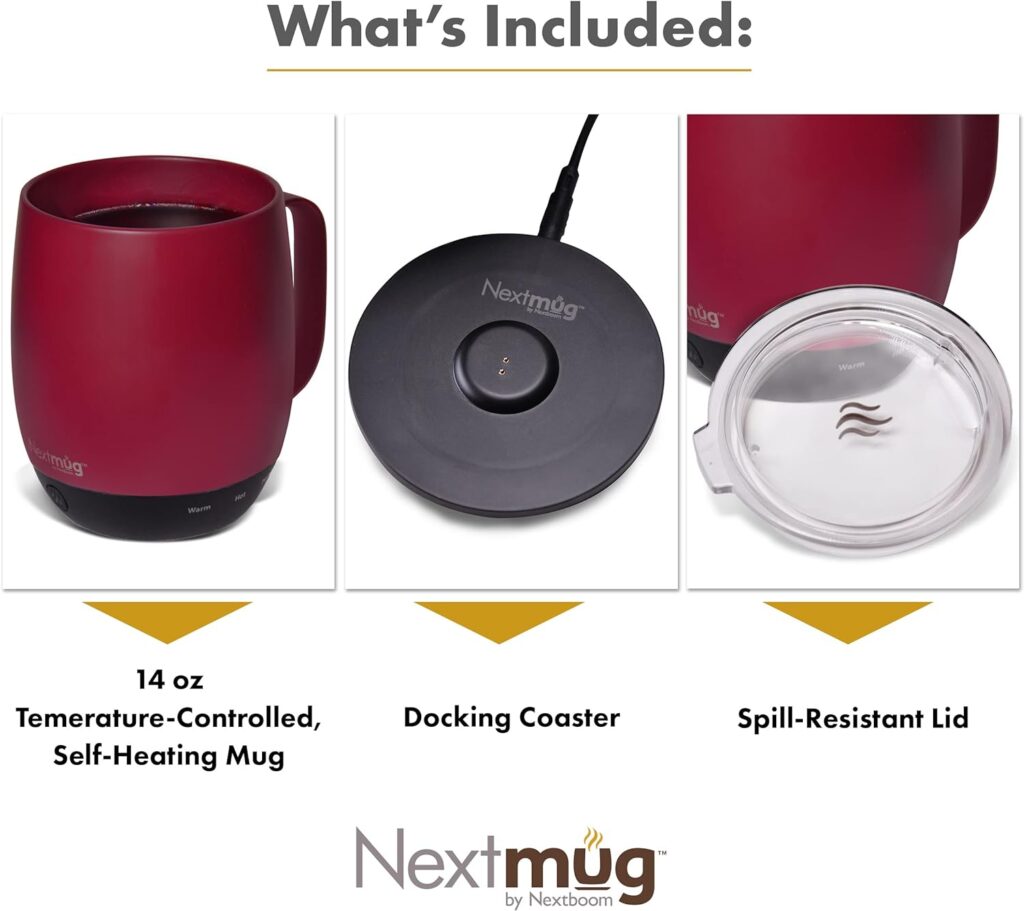 Nextmug - Temperature-Controlled, Self-Heating Coffee Mug (Ivory - 14 oz.)