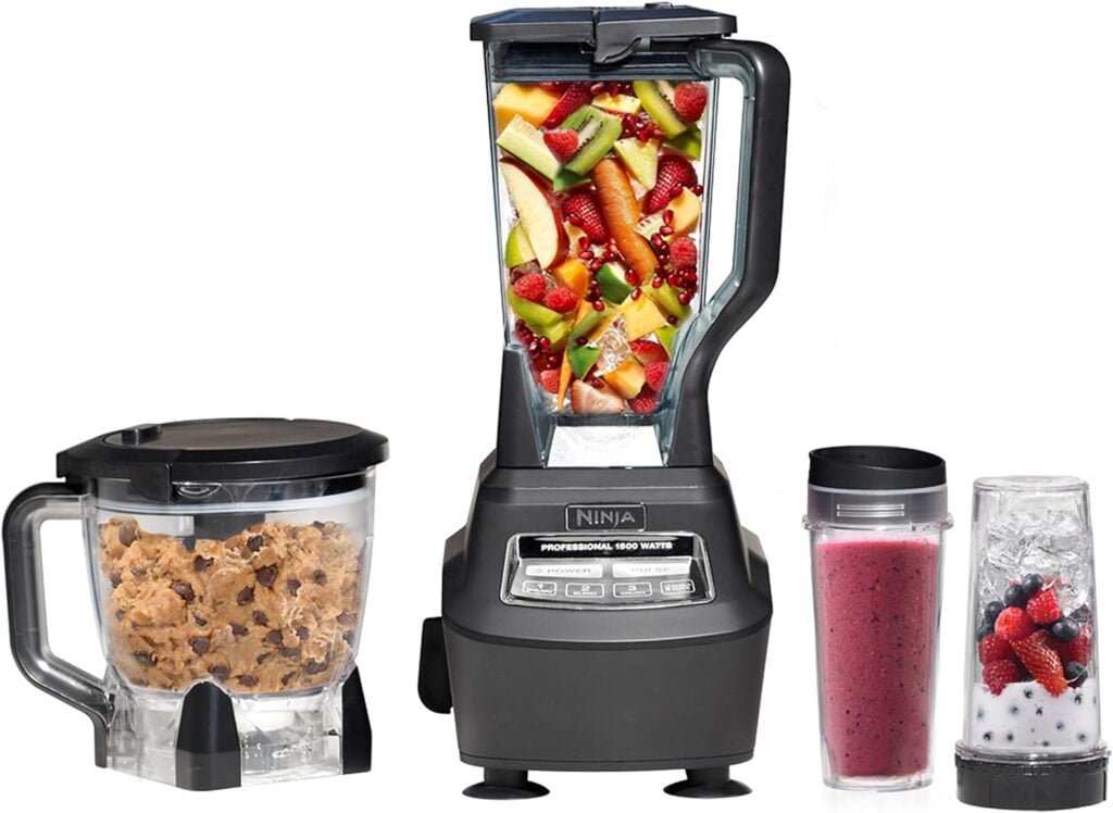 Ninja BL770 Mega Kitchen System, 1500W, 4 Functions for Smoothies, Processing, Dough, Drinks More, with 72-oz.* Blender Pitcher, 64-oz. Processor Bowl, (2) 16-oz. To-Go Cups (2) Lids, Black Ninja BL770 Mega Kitchen System, 1500W, 4 Functions for Smoothies, Processing, Dough, Drinks More, with 72-oz.* Blender Pitcher, 64-oz. Processor Bowl, (2) 16-oz. To-Go Cups (2) Lids, Black