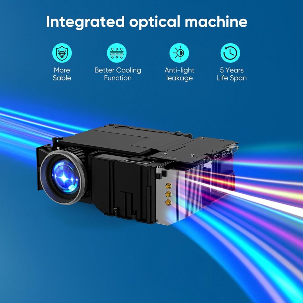 Projector with Wifi and Bluetooth, Native 1080P 12000Lumens 4K Mini Projector, Portable Projector Video Projector Compatible with Iphone Android Phone TV Stick (Tripod and Screen Included) Projector with Wifi and Bluetooth, Native 1080P 12000Lumens 4K Mini Projector, Portable Projector Video Projector Compatible with Iphone Android Phone TV Stick (Tripod and Screen Included)