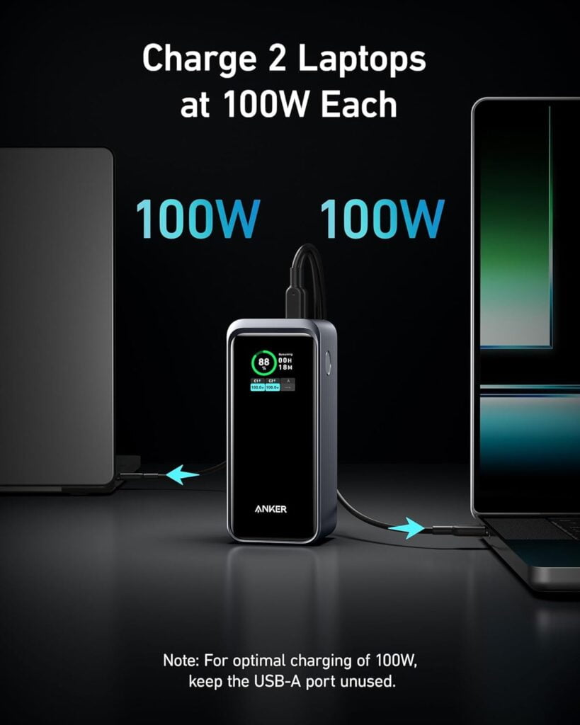 Anker Prime Power Bank 200W, 20K Portable Charger 3-Port with 100W Charging Base, Smart Digital Display, Compatible with iPhone 15/15 Plus/15 Pro/15 Pro Max/14 Series, MacBook, Samsung, Dell, and More Anker Prime Power Bank 200W, 20K Portable Charger 3-Port with 100W Charging Base, Smart Digital Display, Compatible with iPhone 15/15 Plus/15 Pro/15 Pro Max/14 Series, MacBook, Samsung, Dell, and More