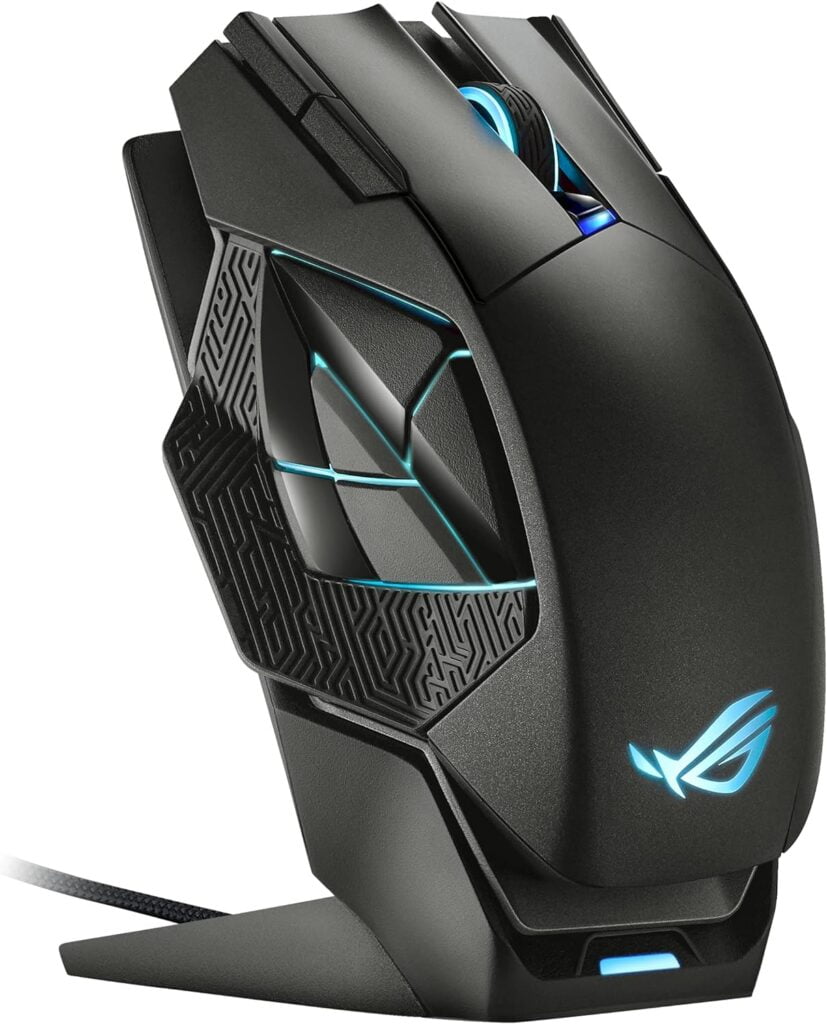 ASUS ROG Spatha X Wireless Gaming Mouse (Magnetic Charging Stand, 12 Programmable Buttons, 19,000 DPI, Push-fit Hot Swap Switch Sockets, ROG Micro SwitchesParacord and Aura RGB lighting),Black ASUS ROG Spatha X Wireless Gaming Mouse (Magnetic Charging Stand, 12 Programmable Buttons, 19,000 DPI, Push-fit Hot Swap Switch Sockets, ROG Micro SwitchesParacord and Aura RGB lighting),Black
