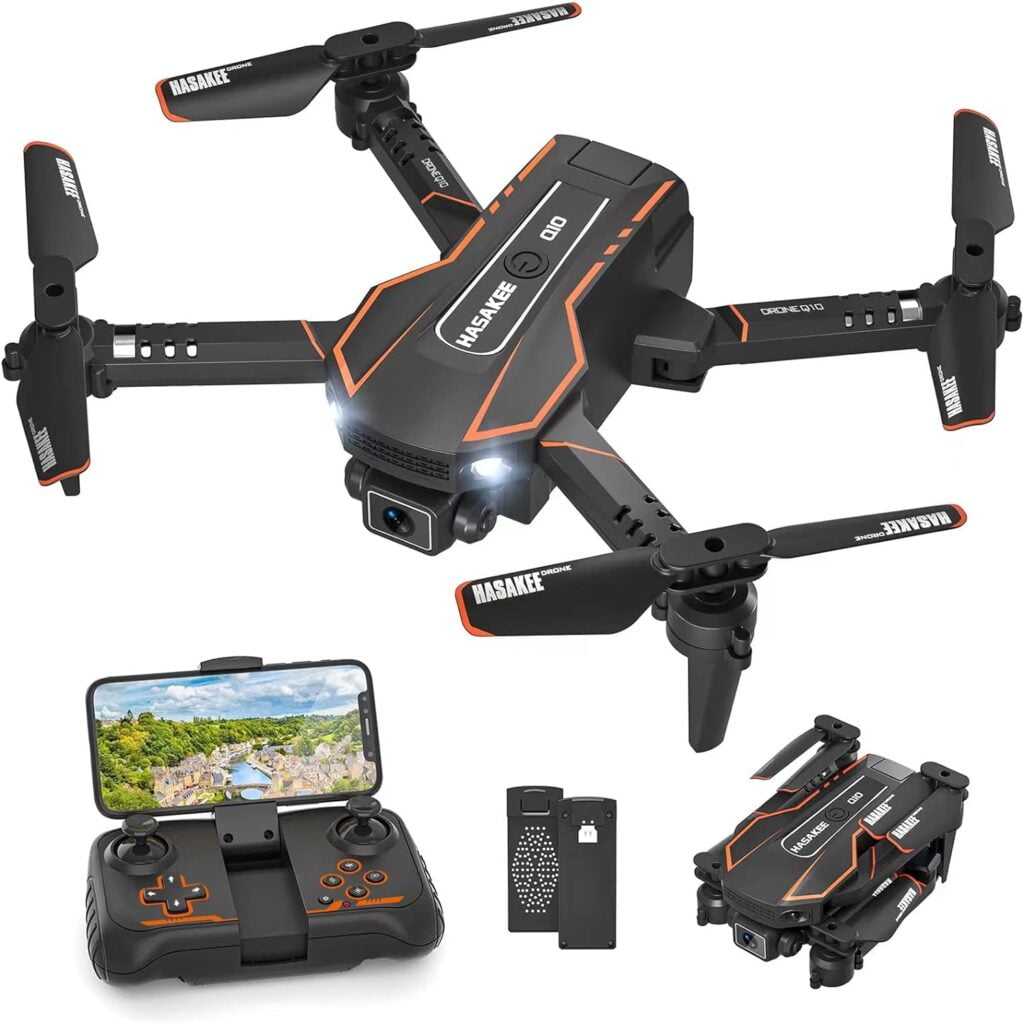 AVIALOGIC Mini Drone with Camera for Kids, Remote Control Helicopter Toys Gifts for Boys Girls, FPV RC Quadcopter with 1080P HD Live Video Camera, Altitude Hold, Gravity Control, 2 Batteries, Black