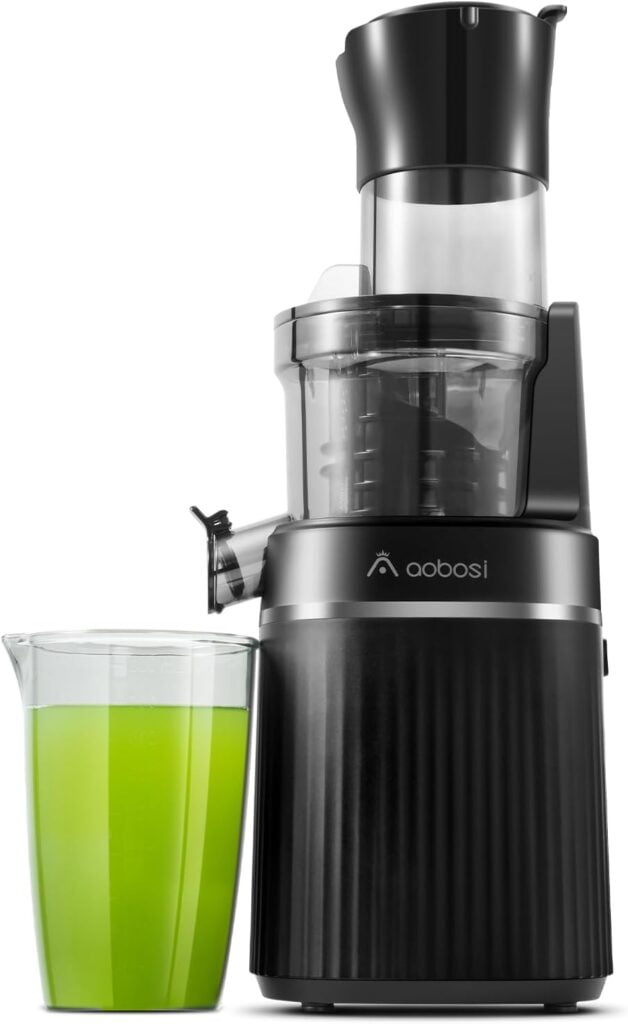 Cold Press Juicer, Aobosi Slow Masticating Juicer with Large Feed Chute, Quiet Motor Reverse Function, Easy to Clean Brush Juicer Machine for High Nutrient Fruits Vegetables, 200 Watts, Matte Black Cold Press Juicer, Aobosi Slow Masticating Juicer with Large Feed Chute, Quiet Motor Reverse Function, Easy to Clean Brush Juicer Machine for High Nutrient Fruits Vegetables, 200 Watts, Matte Black