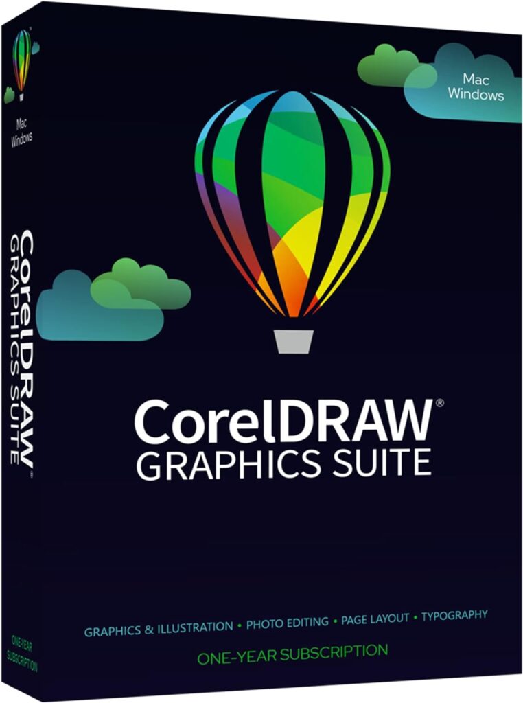 CorelDRAW Graphics Suite | 1 Year Subscription | Graphic Design Software for Professionals | Vector Illustration, Layout, and Image Editing [PC Disc/Mac Key Card]