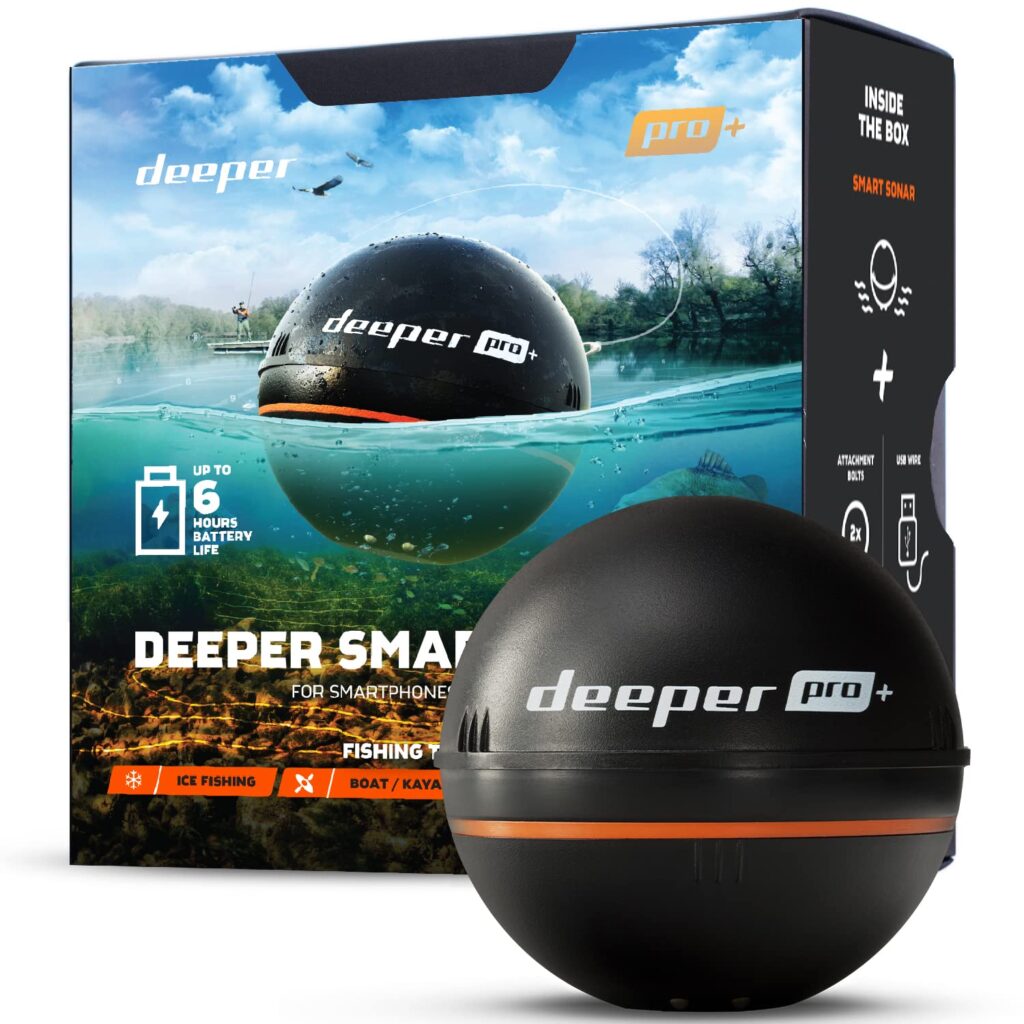 Deeper PRO Smart Sonar Castable and Portable Smart Sonar WiFi Fish Finder for Kayaks and Boats on Shore Ice Fishing Fish Finder
