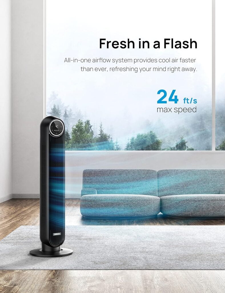 Dreo Pedestal Fan with Remote, PolyFan 513S, 43 Quiet Standing Fan for Home Bedroom, 120°+105° Smart Oscillating Floor Fans with Wi-Fi/Voice Control, Works with Alexa/Google, 6 Modes, 8 Speeds Dreo Pedestal Fan with Remote, PolyFan 513S, 43 Quiet Standing Fan for Home Bedroom, 120°+105° Smart Oscillating Floor Fans with Wi-Fi/Voice Control, Works with Alexa/Google, 6 Modes, 8 Speeds