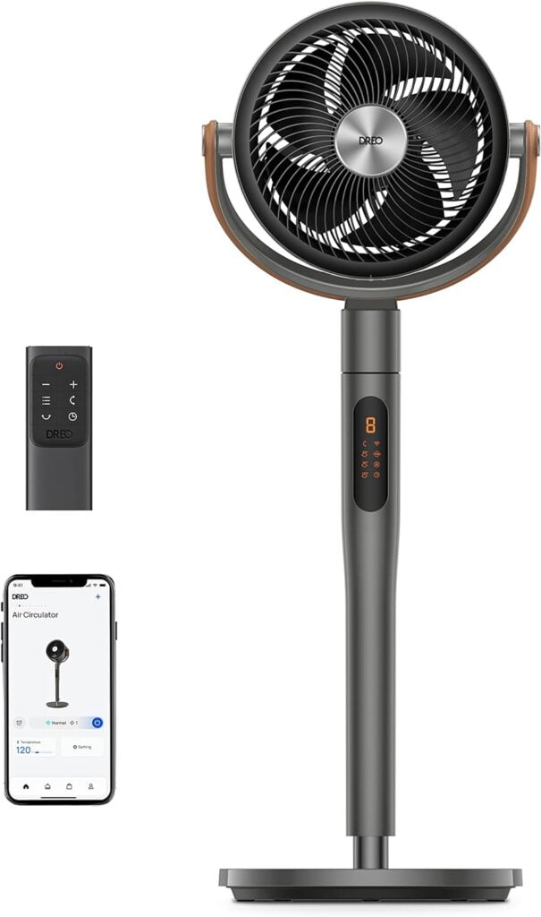 Dreo Pedestal Fan with Remote, PolyFan 513S, 43 Quiet Standing Fan for Home Bedroom, 120°+105° Smart Oscillating Floor Fans with Wi-Fi/Voice Control, Works with Alexa/Google, 6 Modes, 8 Speeds Dreo Pedestal Fan with Remote, PolyFan 513S, 43 Quiet Standing Fan for Home Bedroom, 120°+105° Smart Oscillating Floor Fans with Wi-Fi/Voice Control, Works with Alexa/Google, 6 Modes, 8 Speeds