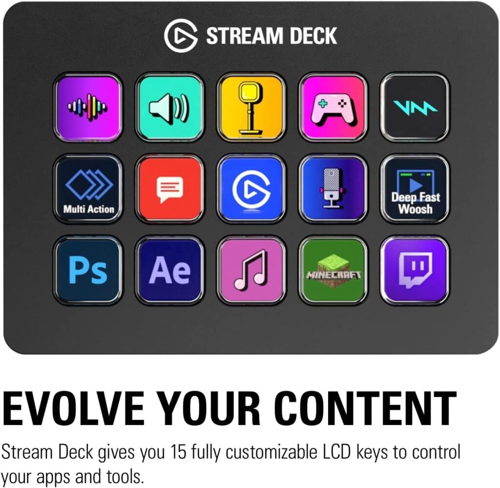 Elgato Stream Deck XL – Advanced Studio Controller, 32 macro keys, trigger actions in apps and software like OBS, Twitch, ​YouTube and more, works with Mac and PC
