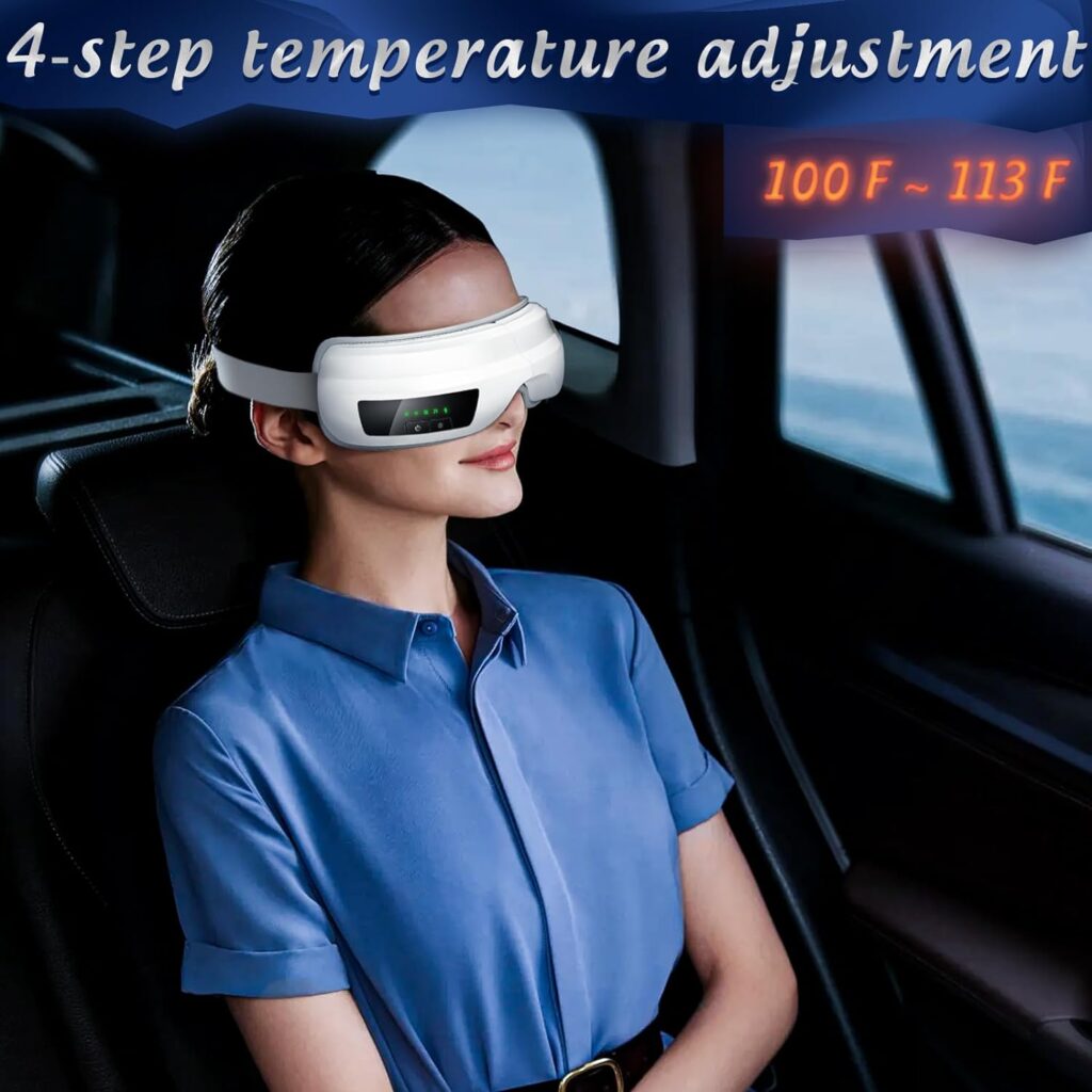 Eye Massager with Heat, Heated Eye Mask Massage for Migraines with Bluetooth Music, Compression, Reduce Relax Eye Strain, Dark Circles, Dry Eyes - Improve Sleep Ideal Gifts for Mom Dad Eye Massager with Heat, Heated Eye Mask Massage for Migraines with Bluetooth Music, Compression, Reduce Relax Eye Strain, Dark Circles, Dry Eyes - Improve Sleep Ideal Gifts for Mom Dad