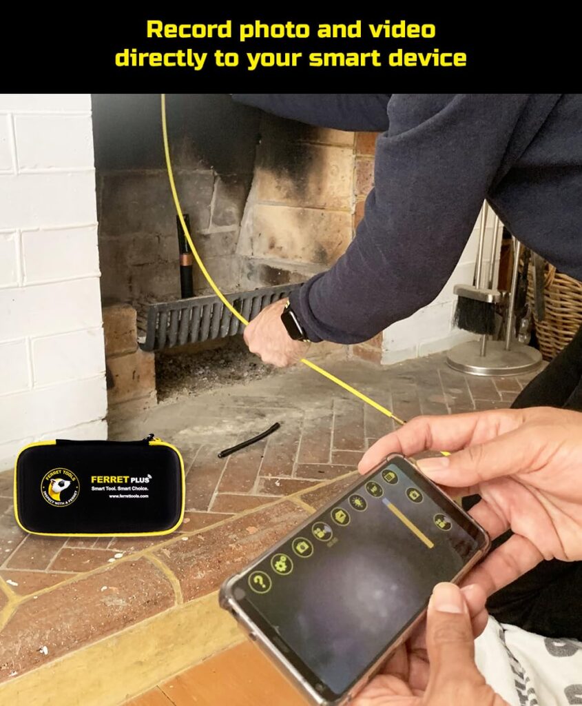 Ferret Pro Wireless Inspection Camera – WiFi Borescope, 720p HD, Digital Zoom Variable Focus, Adjustable LED Lights, IP67 Rated, Trades Camera Cable Pulling Tool with Free App Rod adaptors Ferret Pro Wireless Inspection Camera – WiFi Borescope, 720p HD, Digital Zoom Variable Focus, Adjustable LED Lights, IP67 Rated, Trades Camera Cable Pulling Tool with Free App Rod adaptors