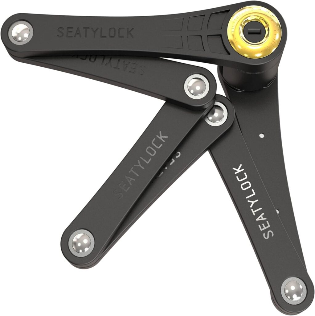 FoldyLock Forever Folding Bike Lock - Patented Sleek High Security Sold Secure Gold Bicycle Lock - Heavy Duty Anti Theft Smart Guard with Keys and Frame Mount for Electric and City Bikes - 90cm