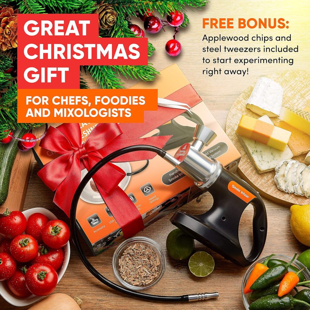 JoChef Professional Handheld Smoke Gun – Cold Smoker + Vacuum Function – USB Smoking Gun Food Smoker – Wood Chips Included - Ideal Gift for Chefs and Mixologists – Use for Sous Vide, Cocktails + Ebook (Silver) (Black 2021) JoChef Professional Handheld Smoke Gun – Cold Smoker + Vacuum Function – USB Smoking Gun Food Smoker – Wood Chips Included - Ideal Gift for Chefs and Mixologists – Use for Sous Vide, Cocktails + Ebook (Silver) (Black 2021)