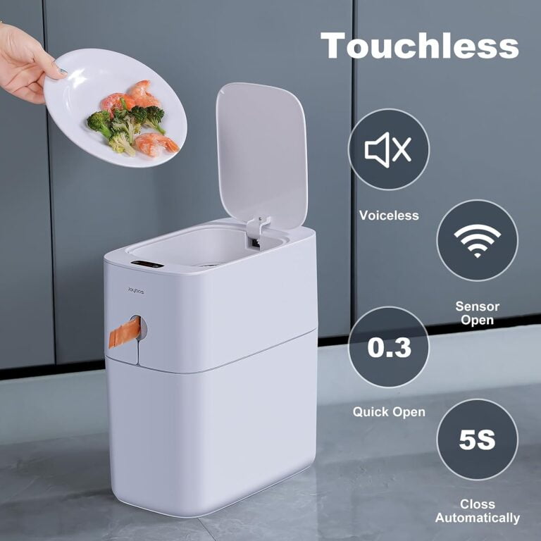 joybos bathroom trash cans35 gallon automatic small bathroom garbage can slim motion sensor plastic narrow trash bin for 2