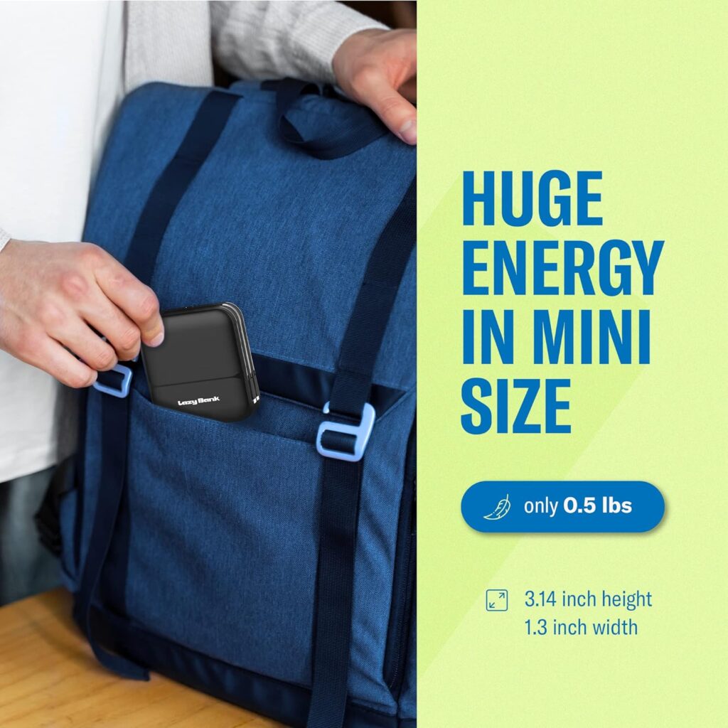 LazyBank Fastest Rapid Mini Portable Charger with AC Plug-In Power Bank 15000mAh RedDot Design Award Smart Fast Charging, Built-in Type-C Lighting USB Cables 4 Output 2 Input External Battery Pack LazyBank Fastest Rapid Mini Portable Charger with AC Plug-In Power Bank 15000mAh RedDot Design Award Smart Fast Charging, Built-in Type-C Lighting USB Cables 4 Output 2 Input External Battery Pack