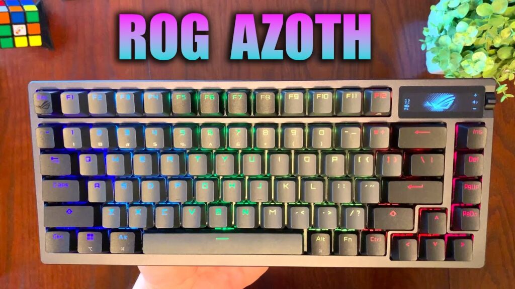 ASUS ROG Azoth 75% Wireless DIY Custom Gaming Keyboard, OLED Display, Three-Layer Dampening, Hot-Swappable ROG NX Red Switches Keyboard Stabilizers, PBT Keycaps, RGB-Black rog azoth best wireless custom g