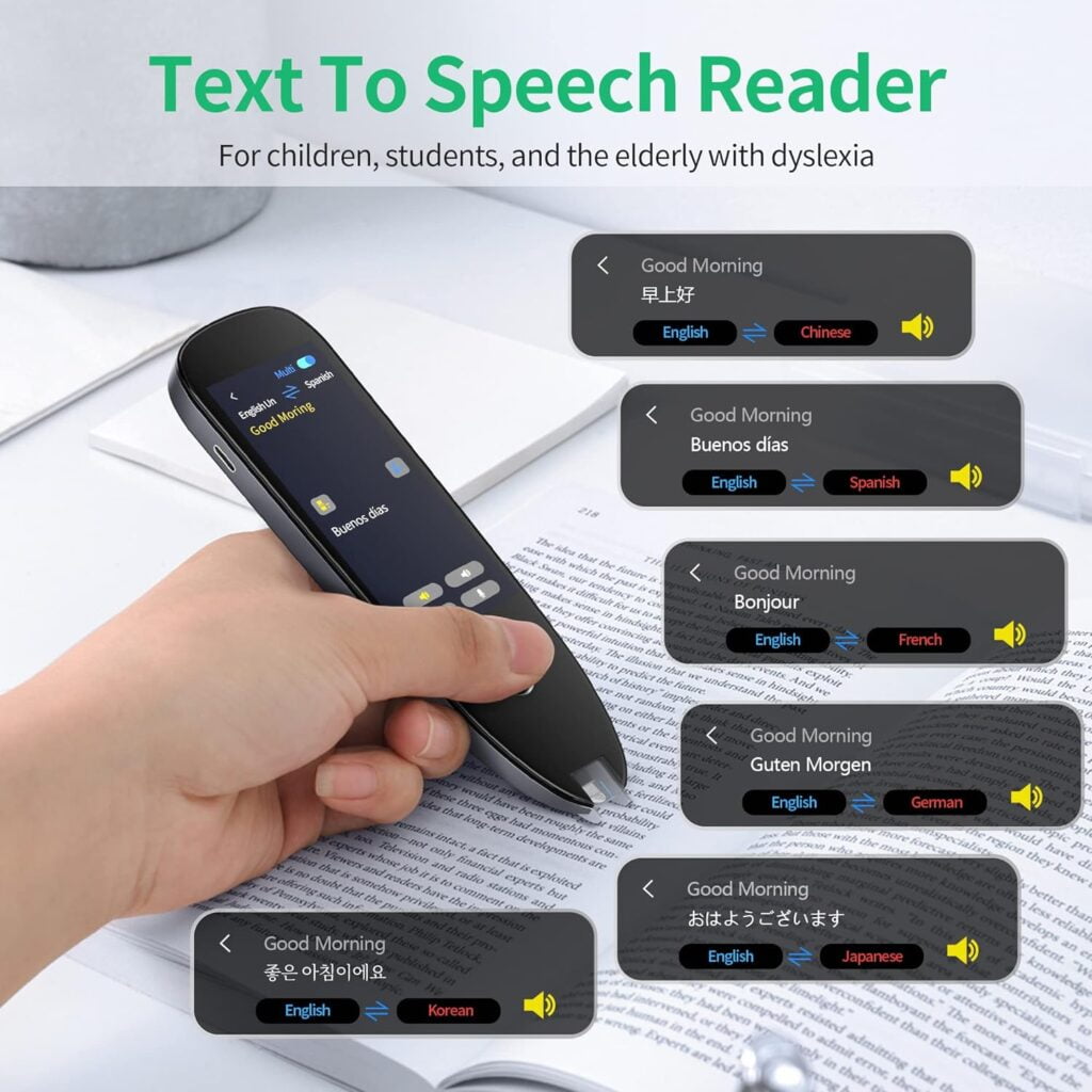 SVANTTO Pen Scanner, Text to Speech Device for Dyslexia, OCR Digital Highlighter Pen Reader, Exam Reading Pen for Students, Wireless Poliglu Language Translator Device : Office Products SVANTTO Pen Scanner, Text to Speech Device for Dyslexia, OCR Digital Highlighter Pen Reader, Exam Reading Pen for Students, Wireless Poliglu Language Translator Device : Office Products