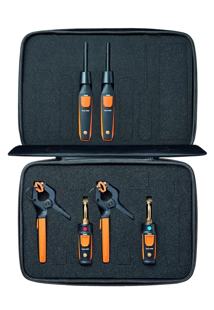 testo Smart Probe Kit I HVAC/R Test and Load Set for air Conditioning, Refrigeration and Heating System I Includes testo 115i, 549i and 605i – with Bluetooth testo Smart Probe Kit I HVAC/R Test and Load Set for air Conditioning, Refrigeration and Heating System I Includes testo 115i, 549i and 605i – with Bluetooth