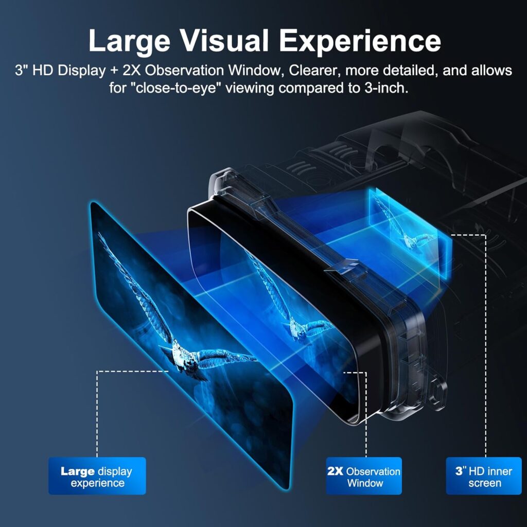 VABSCE Night Vision Goggles, True 4K Night Vision Binoculars, Built-in Powerful Focusable IR, Large Visual Experience, Long Viewing Range, Free 64GB Card to Save Photos and Videos (Black 4k Pro) : Sports  Outdoors