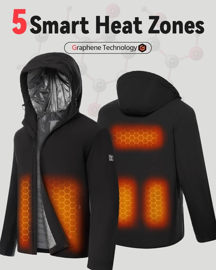 Wulcea Graphene Heated Jacket for Men Fur Lined with 7.4V 16000mAh Battery Pack Wulcea Graphene Heated Jacket for Men Fur Lined with 7.4V 16000mAh Battery Pack