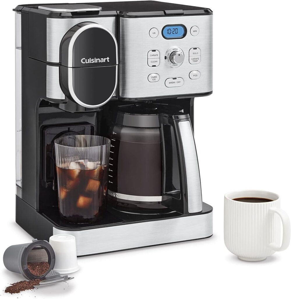Cuisinart Coffee Maker, 12-Cup Glass Carafe, Automatic Hot Iced Coffee Maker, Single Server Brewer, Stainless Steel, SS-16 Cuisinart Coffee Maker, 12-Cup Glass Carafe, Automatic Hot Iced Coffee Maker, Single Server Brewer, Stainless Steel, SS-16