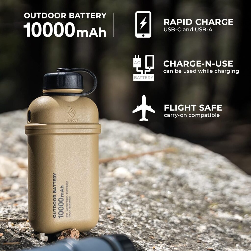 ELECOM NESTOUT Portable Charger, 15000mAh Outdoor Battery Power Bank, 32W USB-C Fast Charging PD, Waterproof IP67, Durable Shockproof, Battery Pack for Smartphone Tablet Hiking Travel Camping - Beige ELECOM NESTOUT Portable Charger, 15000mAh Outdoor Battery Power Bank, 32W USB-C Fast Charging PD, Waterproof IP67, Durable Shockproof, Battery Pack for Smartphone Tablet Hiking Travel Camping - Beige