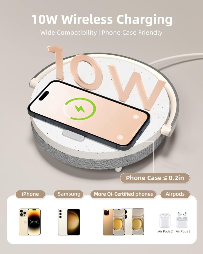 EZVALO LED Night Light, Music Bedside Lamp with Charger, 4 in 1 Touch Lamp, Portable Bluetooth Speaker, Phone Holder, Dimmable Wireless Charging Lamp Birthday Gifts for Women, Men, Dad, Mom EZVALO LED Night Light, Music Bedside Lamp with Charger, 4 in 1 Touch Lamp, Portable Bluetooth Speaker, Phone Holder, Dimmable Wireless Charging Lamp Birthday Gifts for Women, Men, Dad, Mom
