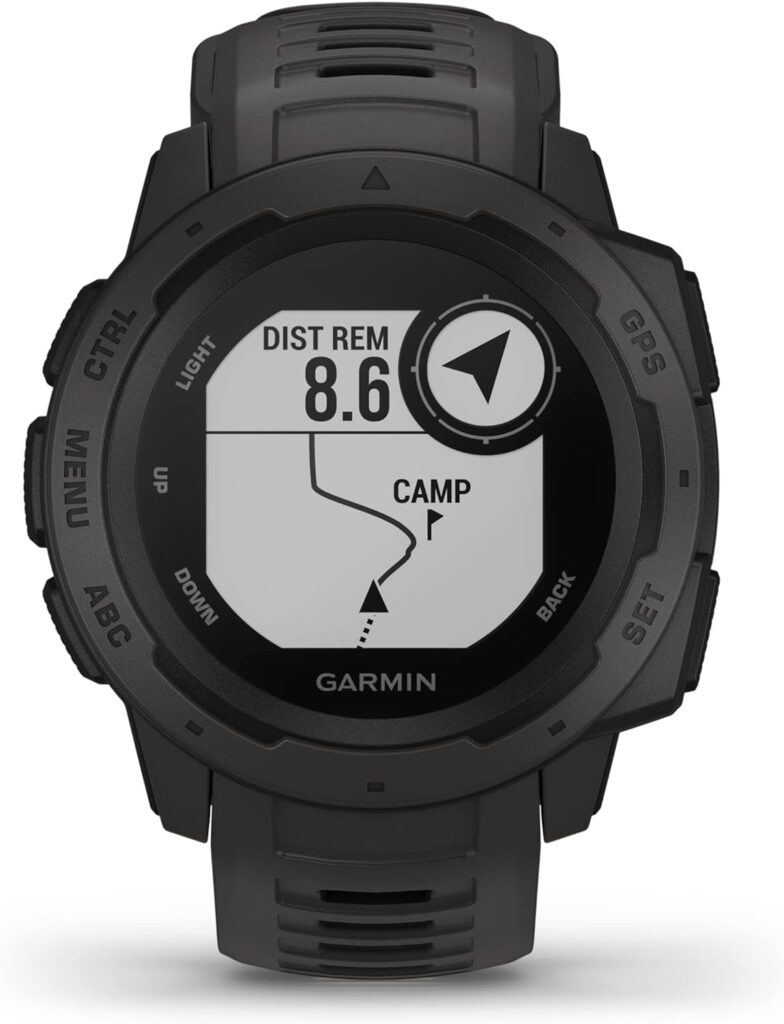 Garmin Instinct, Rugged Outdoor Watch with GPS, Features Glonass and Galileo, Heart Rate Monitoring and 3-Axis Compass, Graphite Garmin Instinct, Rugged Outdoor Watch with GPS, Features Glonass and Galileo, Heart Rate Monitoring and 3-Axis Compass, Graphite