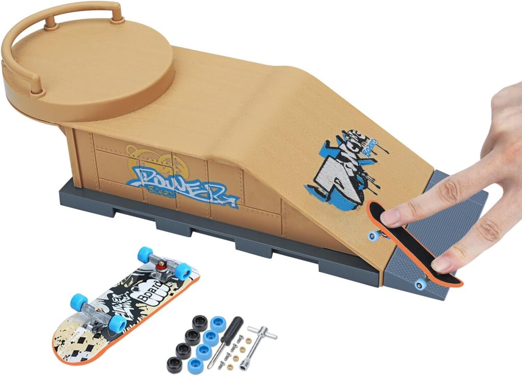 Gr8ware Finger Skateboard Ramp Set, 6 in 1 Plus 11 Buffer Plates Mini Skatepark for Fingerboard, Figure Boarding Skate Park, Fingerboard Skatepark Halfpipe Obstacle Deck for Holiday Party Favors