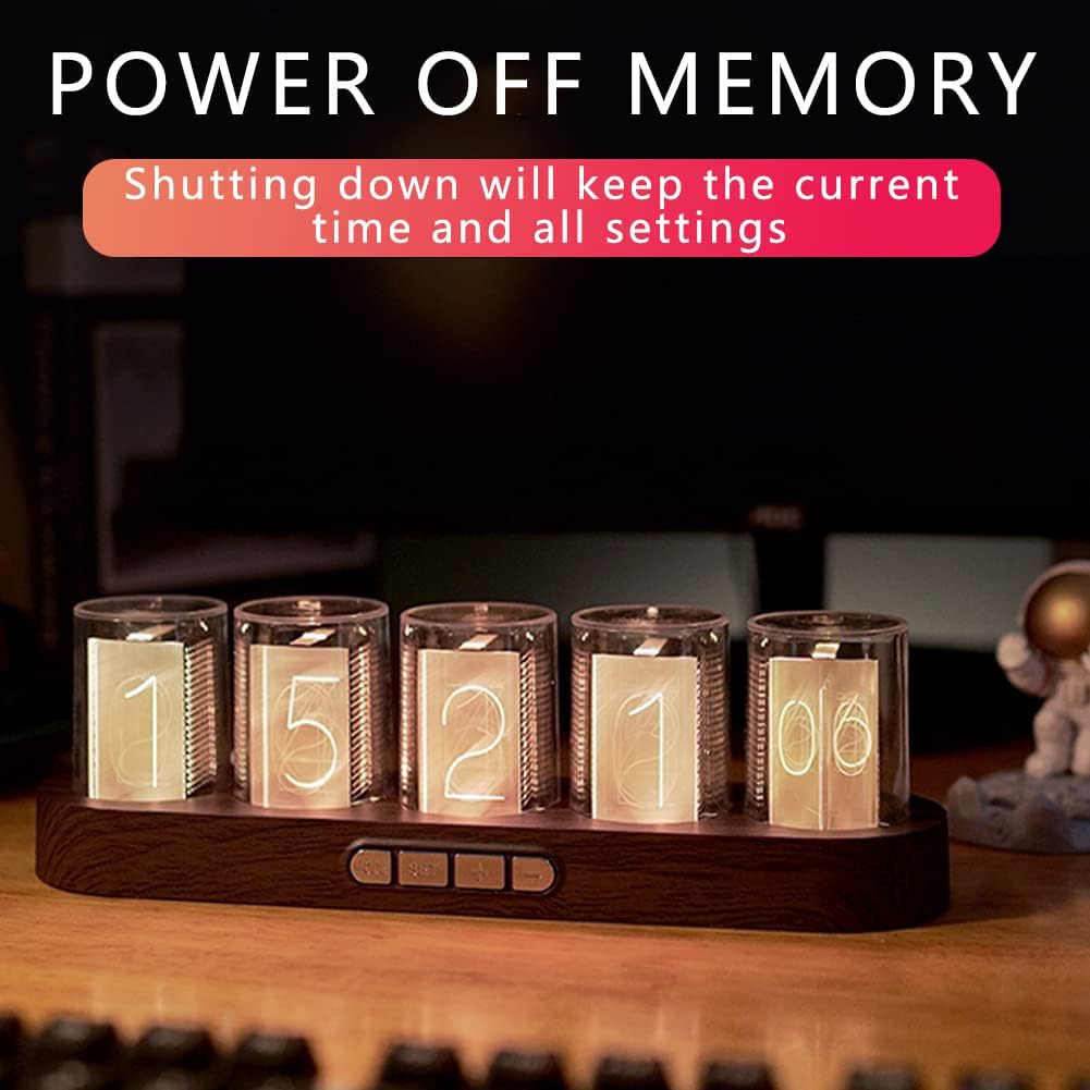 GUAZI STORE Imitation Nixie Tube Clock RGB Creative Clock 16 Million Colors, Mode Adjustments with Gift Box Packaging Can Be 01 01 GUAZI STORE Imitation Nixie Tube Clock RGB Creative Clock 16 Million Colors, Mode Adjustments with Gift Box Packaging Can Be 01 01