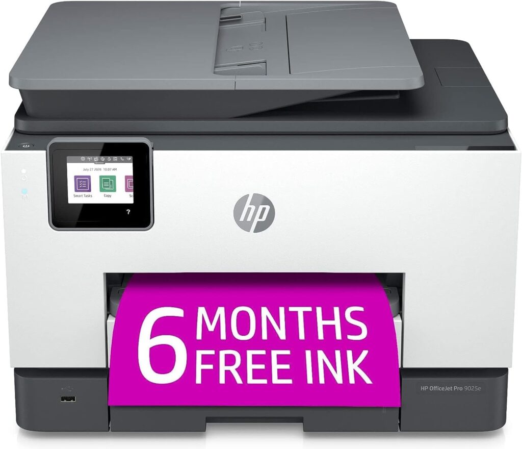 HP OfficeJet Pro 9015e Wireless Color All-in-One Printer with bonus 6 months Instant ink with HP+ (1G5L3A),Gray