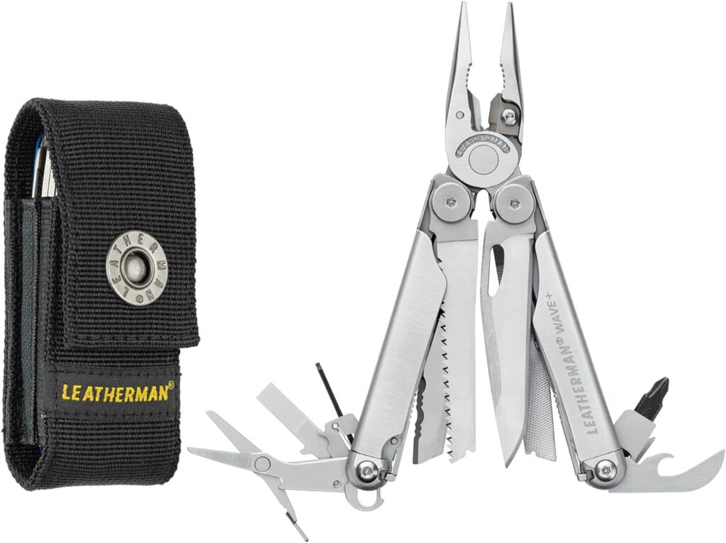 LEATHERMAN, Wave+, 18-in-1 Full-Size, Versatile Multi-tool for DIY, Home, Garden, Outdoors or Everyday Carry (EDC), Stainless Steel