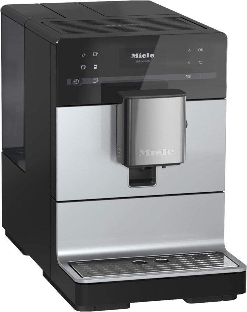 Miele NEW CM 5510 Silence Automatic Coffee Maker  Espresso Machine Combo, 1.3 liters, AluSilver Metallic Finish - Grinder, Milk Frother