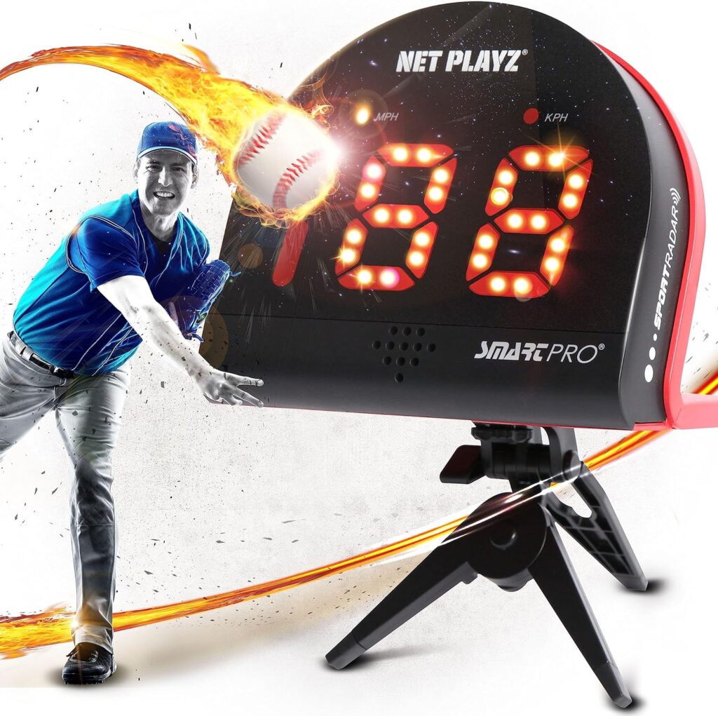 NetPlayz Baseball Radars, Speed Sensors Training Equipment (Hands-Free Radar Guns, Pitching Speed Guns | Baseball Gifts, High-Tech Gadget  Gear for Baseball Players, Black (NIS022132032)