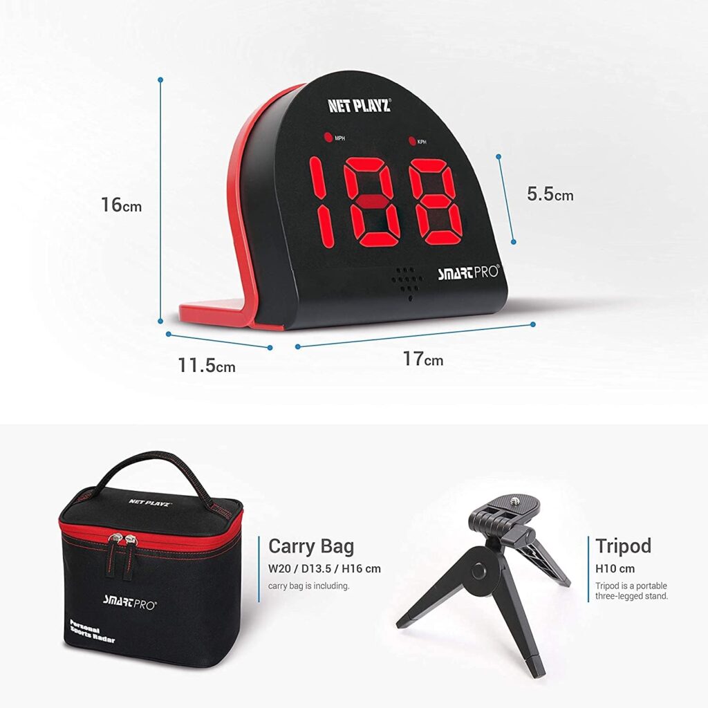 NetPlayz Baseball Radars, Speed Sensors Training Equipment (Hands-Free Radar Guns, Pitching Speed Guns | Baseball Gifts, High-Tech Gadget  Gear for Baseball Players, Black (NIS022132032)