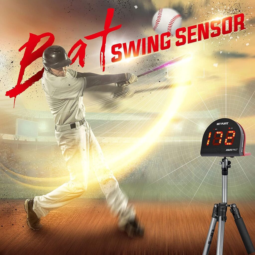 NetPlayz Baseball Radars, Speed Sensors Training Equipment (Hands-Free Radar Guns, Pitching Speed Guns | Baseball Gifts, High-Tech Gadget  Gear for Baseball Players, Black (NIS022132032)