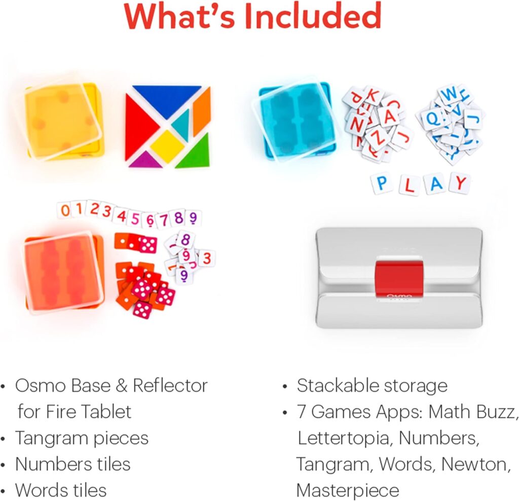 Osmo-Genius Starter Kit for iPad + Family Game Night-7 Educational Learning Games for Spelling  Math-Ages 6-10-STEM Toy Gifts for Kids-Boy Girl-6 7 8 9 10(Osmo iPad Base Included - Amazon Exclusive)