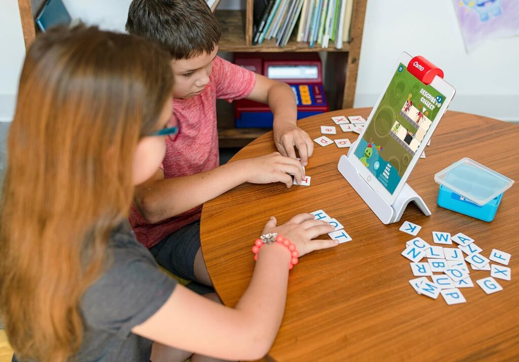 Osmo-Genius Starter Kit for iPad + Family Game Night-7 Educational Learning Games for Spelling  Math-Ages 6-10-STEM Toy Gifts for Kids-Boy Girl-6 7 8 9 10(Osmo iPad Base Included - Amazon Exclusive)