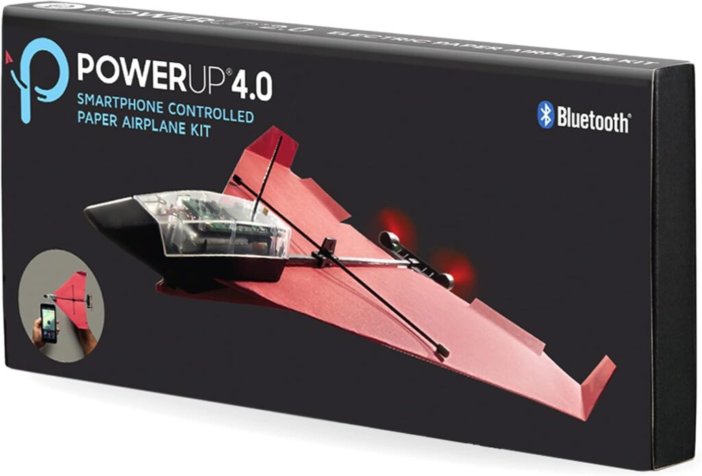 POWERUP 4.0 The Next-Generation Smartphone RC Controlled Paper Airplane Kit. Easy to Fly with Autopilot  Gyro Stabilizer. For Hobbyists, Pilots, Tinkerers. STEM Ready with DIY Modular Kit