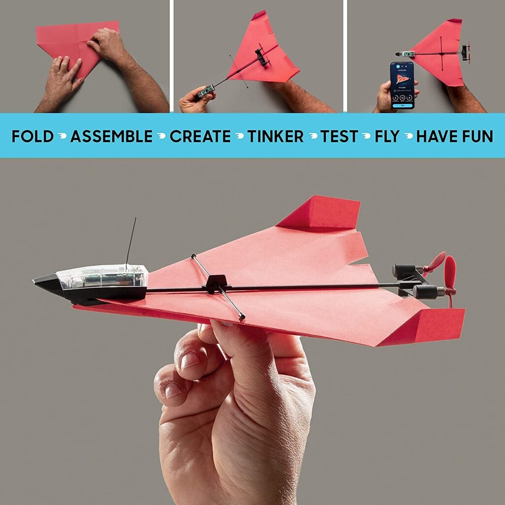 POWERUP 4.0 The Next-Generation Smartphone RC Controlled Paper Airplane Kit. Easy to Fly with Autopilot  Gyro Stabilizer. For Hobbyists, Pilots, Tinkerers. STEM Ready with DIY Modular Kit
