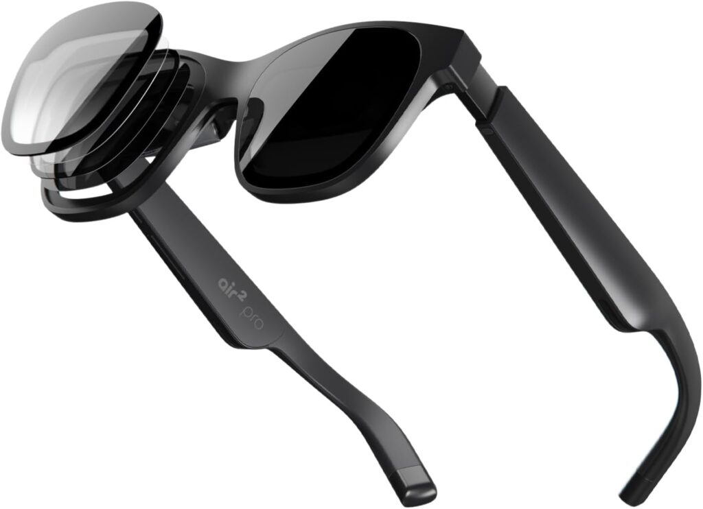 XREAL Air 2 Pro AR Glasses, The Ultimate Wearable Display with 3-Level Immersion Control, 75g 120Hz 1080P, Smart Glasses, Ideal for Gaming, Streaming and Working XREAL Air 2 Pro AR Glasses, The Ultimate Wearable Display with 3-Level Immersion Control, 75g 120Hz 1080P, Smart Glasses, Ideal for Gaming, Streaming and Working