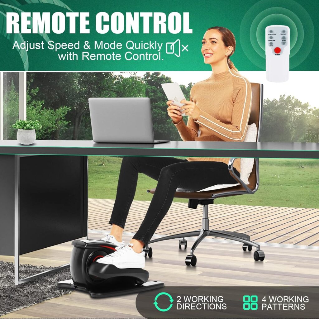 ANCHEER Under Desk Elliptical, Electric Seated Pedal Exerciser, Quiet  Compact Mini Elliptical Trainer with Display Monitor and Remote Control, Home Office Leg Exercise Equipment for Seniors Adults
