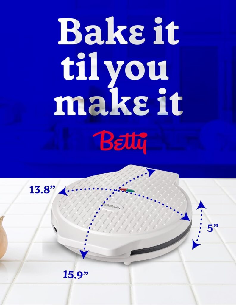 Betty Crocker Pizza Maker Plus, 12 Indoor Electric Grill, Nonstick Griddle Pan for Pizzas, Quesadillas, Tortillas, Nachos and more, 12 Electric Griddle for Delicious Meals and Snacks, White