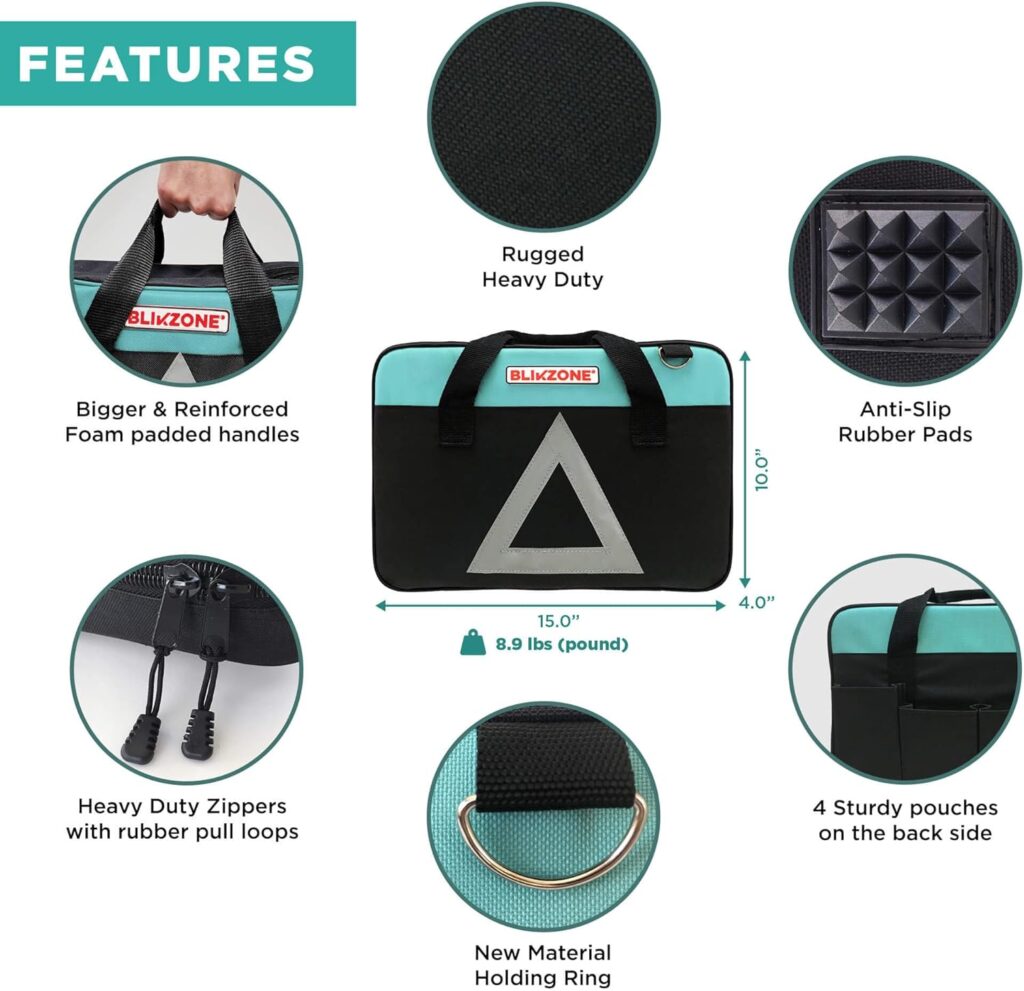 BLIKZONE - Camo Emergency Car Kit for Vehicles Road Trip Essential for Adults, Car Accessories for Women with Jumper Cables, Heavy Duty Digital Air Compressor, Multitool. Automotive Car Essentials.