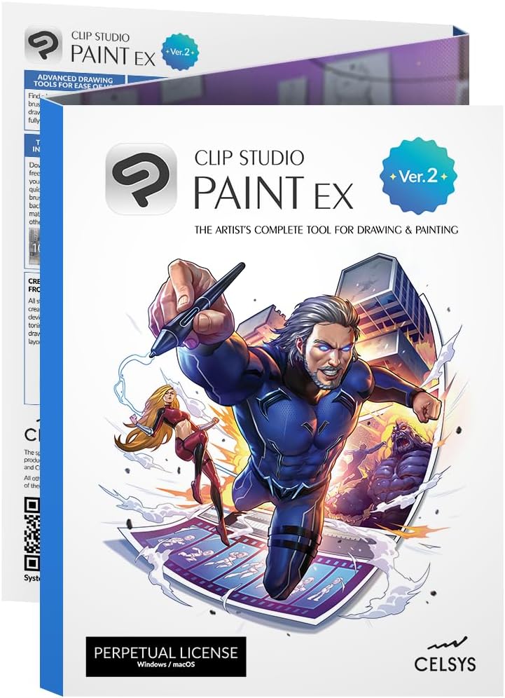 CLIP STUDIO PAINT EX - Version 2 | Perpetual License | for Microsoft Windows and macOS