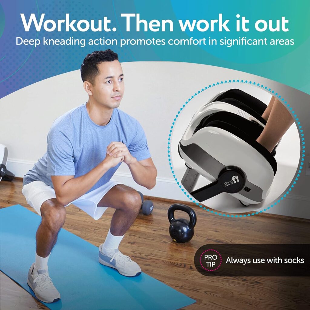 Cloud Massage Shiatsu Foot Massager for Circulation and Pain Relief - Machine for Relaxation, Plantar Fasciitis Relief, Neuropathy, Heat Therapy - FSA/HSA Eligible (White - with Remote)