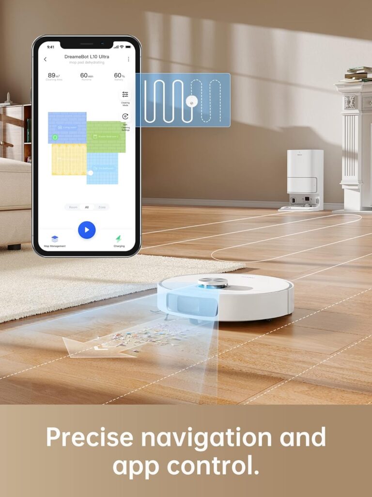 Dreametech L10s Ultra Robot Vacuum and Mop Combo, Auto Mop Cleaning and Drying, Self-Refilling and Self-Emptying Base for 60 Days of Cleaning, 5300Pa Suction and AI Navigation, Compatible with Alexa Dreametech L10s Ultra Robot Vacuum and Mop Combo, Auto Mop Cleaning and Drying, Self-Refilling and Self-Emptying Base for 60 Days of Cleaning, 5300Pa Suction and AI Navigation, Compatible with Alexa