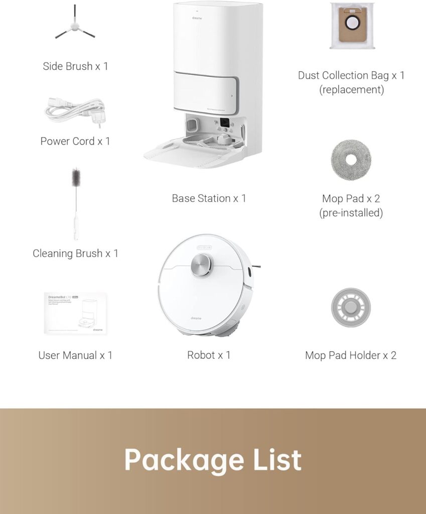 Dreametech L10s Ultra Robot Vacuum and Mop Combo, Auto Mop Cleaning and Drying, Self-Refilling and Self-Emptying Base for 60 Days of Cleaning, 5300Pa Suction and AI Navigation, Compatible with Alexa Dreametech L10s Ultra Robot Vacuum and Mop Combo, Auto Mop Cleaning and Drying, Self-Refilling and Self-Emptying Base for 60 Days of Cleaning, 5300Pa Suction and AI Navigation, Compatible with Alexa
