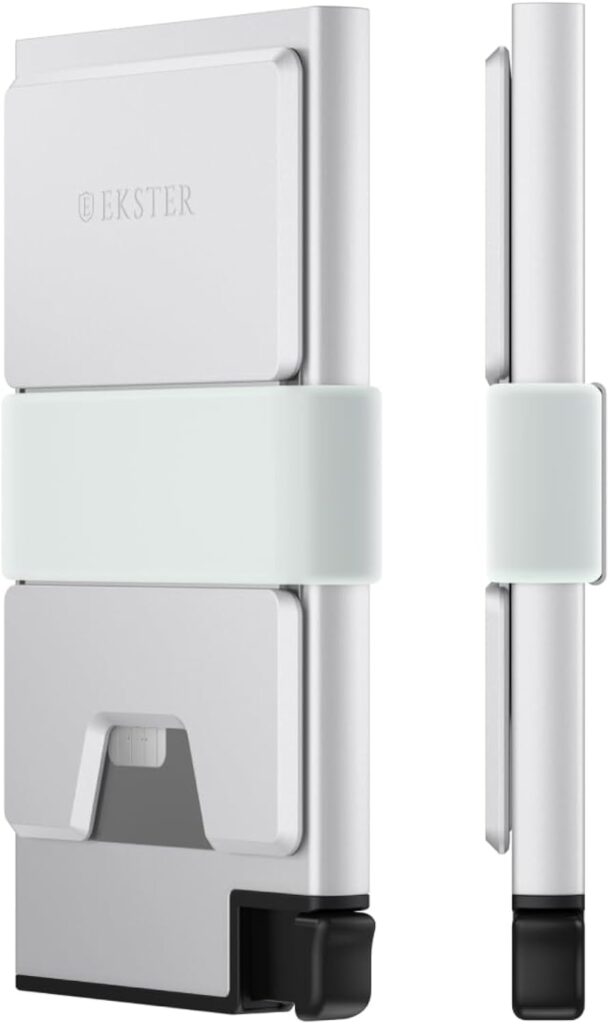 Ekster Aluminum Cardholder Wallet for Men | Metal Wallets with RFID Blocking Layer | Slim Minimalist Aluminum Wallet with Push Button for Quick Card Access (Silver) Ekster Aluminum Cardholder Wallet for Men | Metal Wallets with RFID Blocking Layer | Slim Minimalist Aluminum Wallet with Push Button for Quick Card Access (Silver)